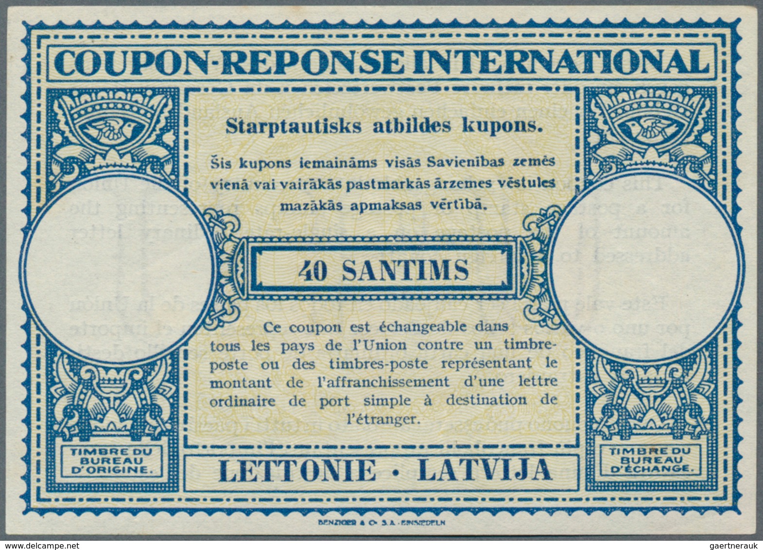 14996 Lettland - Besonderheiten: 1935/1937, International Reply Coupons In 2 Different Designs 1935 With J - Lettland