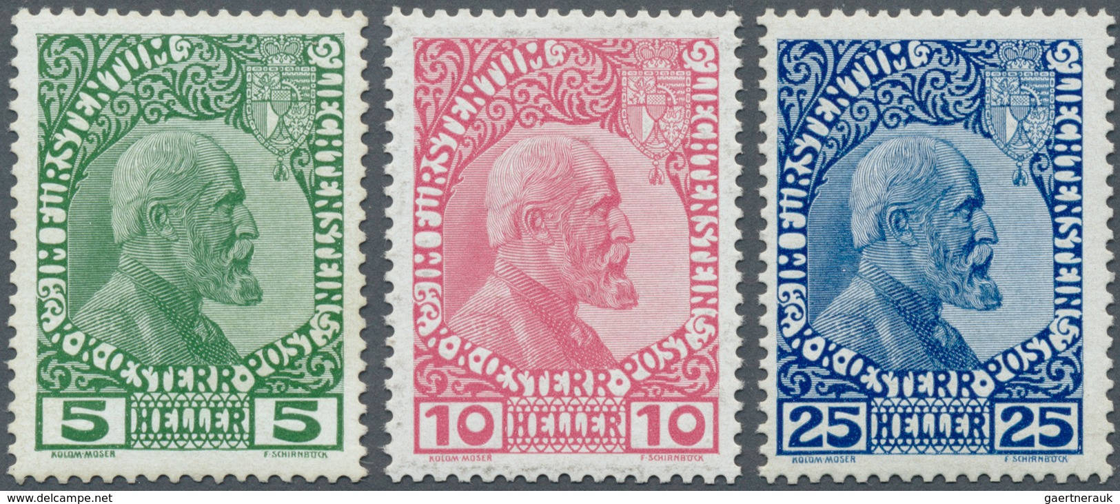 14997 Liechtenstein: 1912, Freimarkenausgabe "Fürst Johann II.", Postfrischer Luxussatz Mit Fotoattest Mar - Briefe U. Dokumente