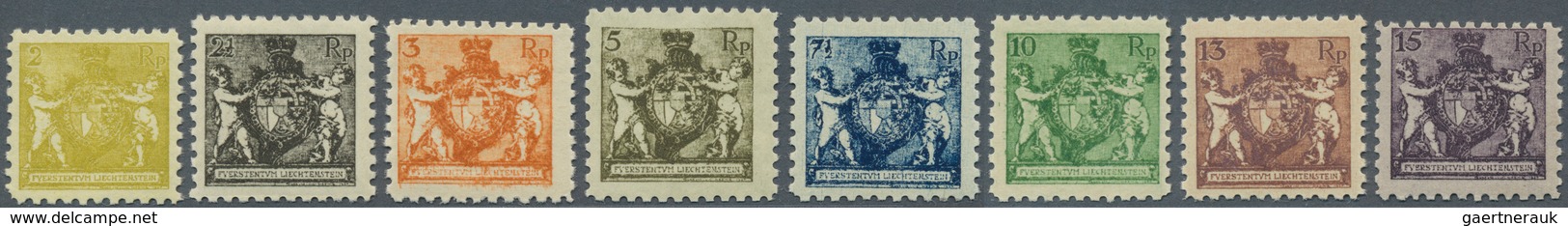 15006 Liechtenstein: 1921, Satz "Freimarken-Ausgabe", Taufrischer Unsignierter Luxussatz Mit Fotoattest Ma - Briefe U. Dokumente