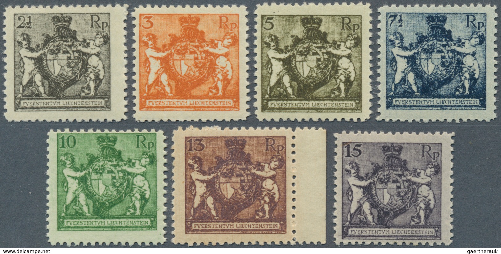 15008 Liechtenstein: 1921, Freimarken-Ausgabe Ab 2 1/2 Rp. - 15 Rp., Taufrische Serie, Postfrisch (SBK =50 - Lettres & Documents