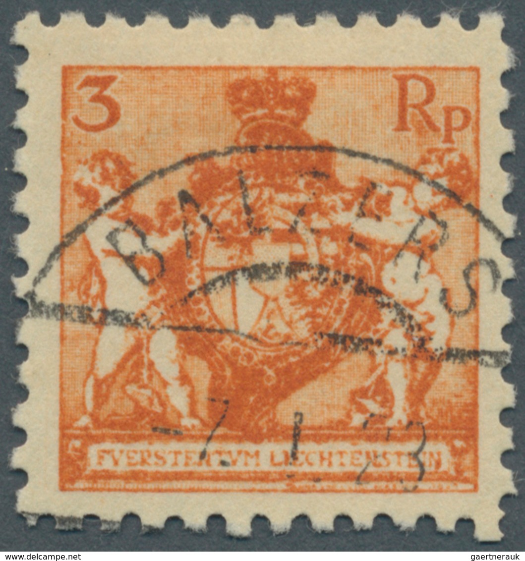 15009 Liechtenstein: 1923, 3 Rp. Freimarken-Ausgabe, Perfekt Zentriert, Wunderschön Echt Und Zeitgerecht, - Briefe U. Dokumente