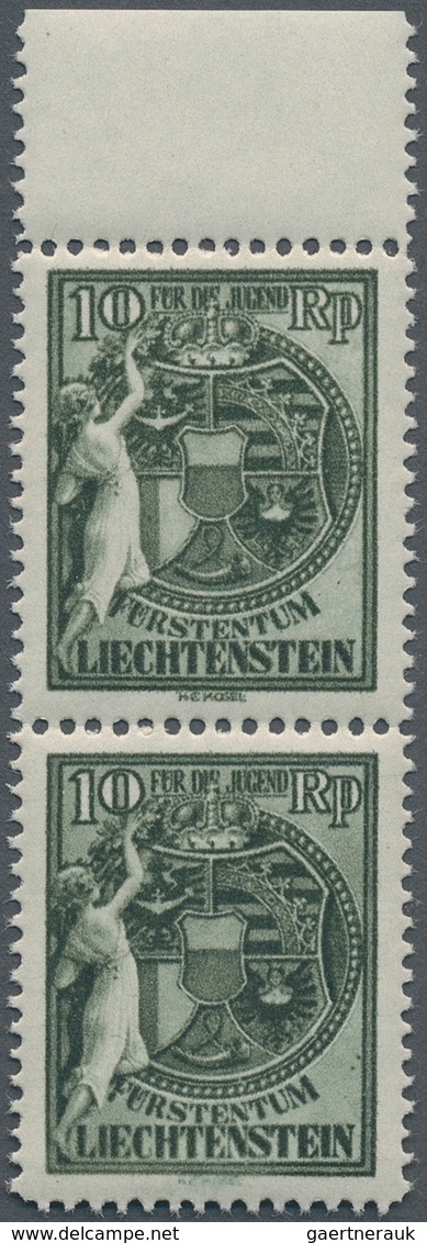 15032 Liechtenstein: 1932, 10 Rp.+5 Rp. Jugendfürsorge, Postfr. Paar Mit PF Von Pos.18. - Lettres & Documents