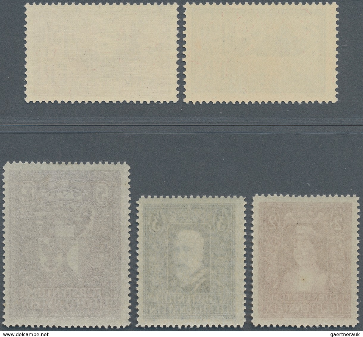 15037 Liechtenstein: 1934/1935, 3 Rp.-5 Fr., Freimarken, Postfrisch, Mit Mi.Nr. 127-28 Je X+y. (Mi. über 1 - Lettres & Documents