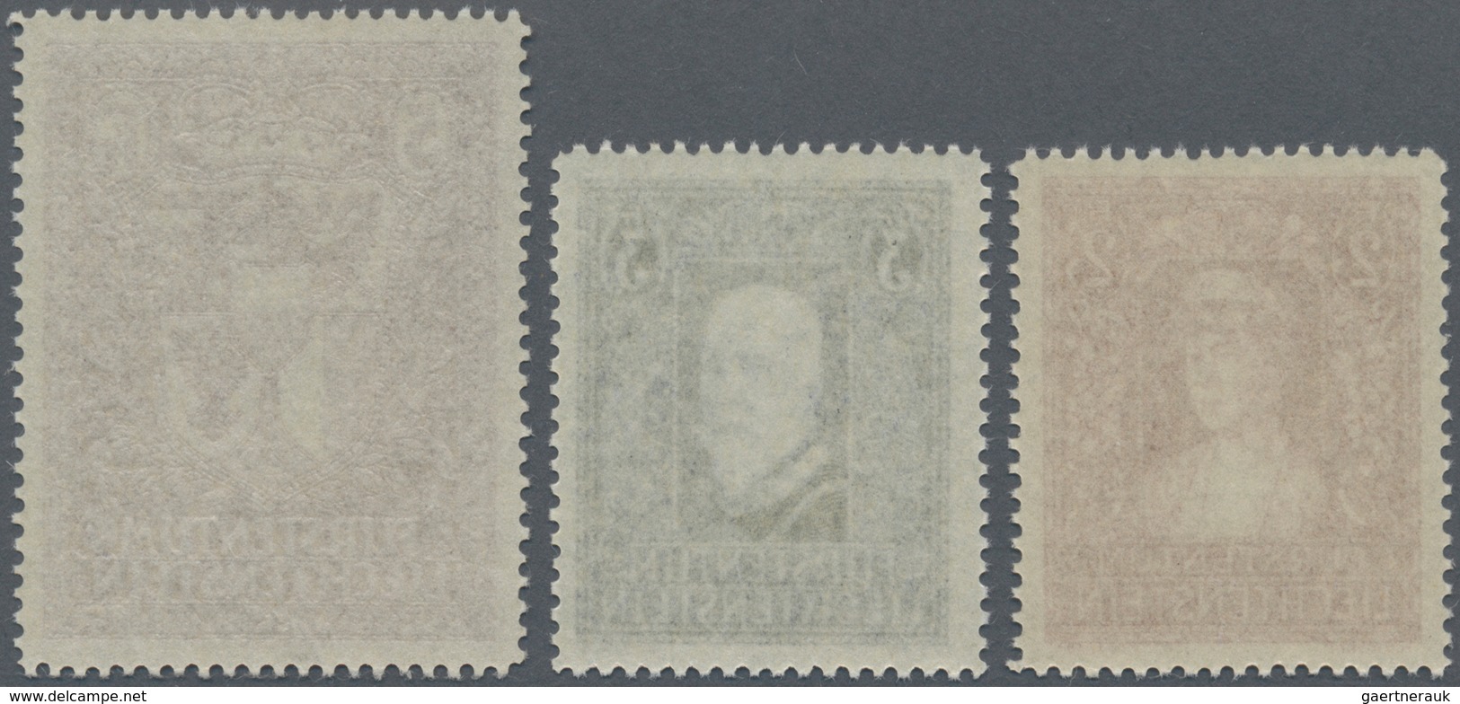 15039 Liechtenstein: 1933, Freimarken Fürstin Elsa, Fürst Franz I Und Landeswappen, 3 Werte Tadellos Postf - Briefe U. Dokumente