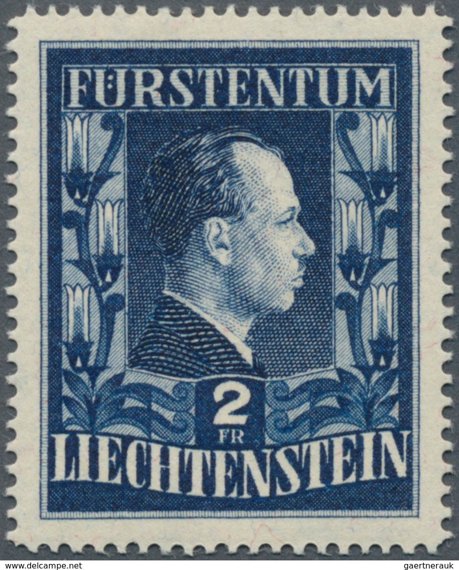 15054 Liechtenstein: 1951, 2 Fr. Fürst Franz Josef II., Postfr. Zentriertes Luxusstück Mit Dem Seltenen WZ - Lettres & Documents