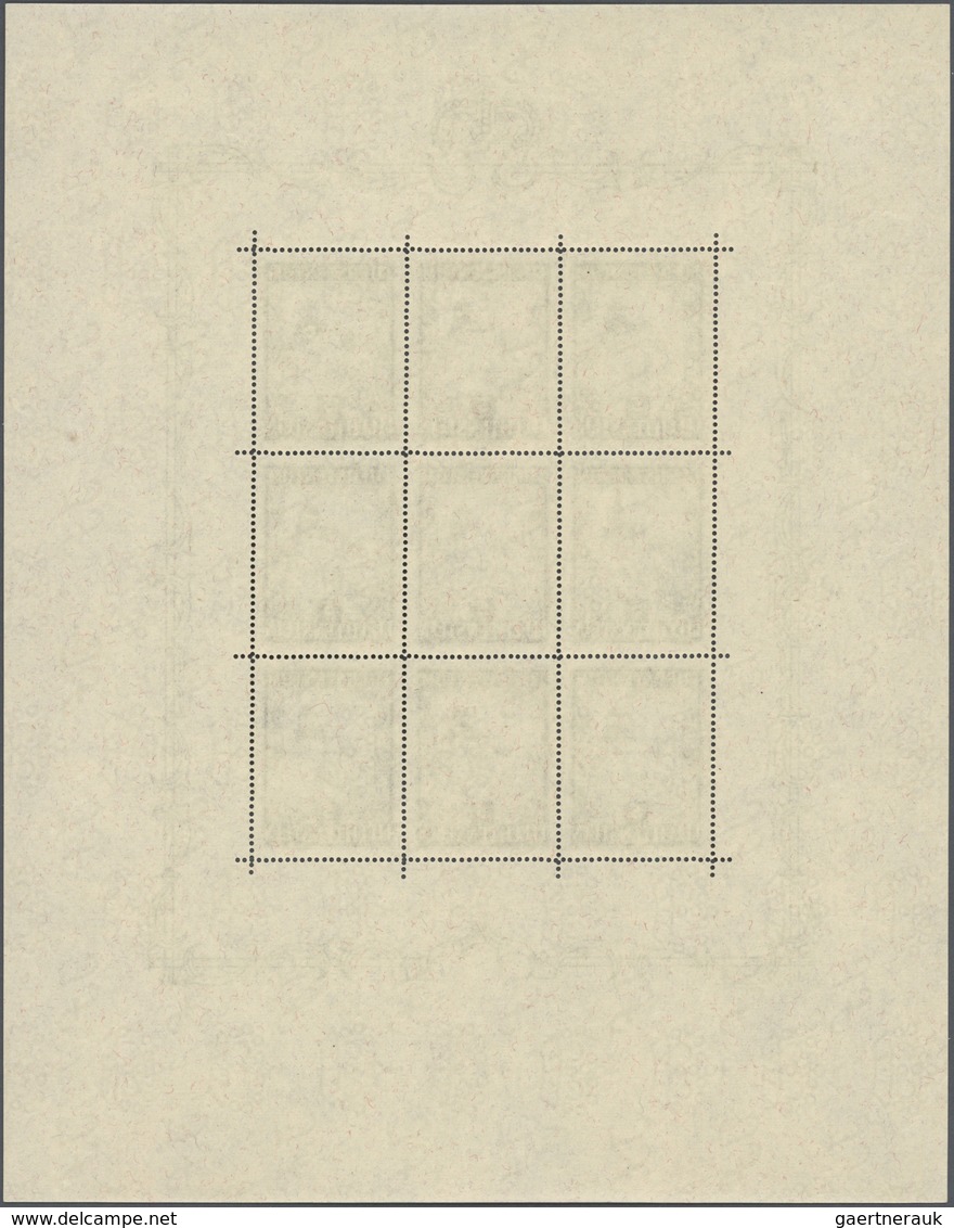 15060 Liechtenstein: 1952, 5 Fr. Schloss Vaduz, Perfekt Zentrierter Postfr. Luxuskleinbogen, Spitze Ecken, - Lettres & Documents