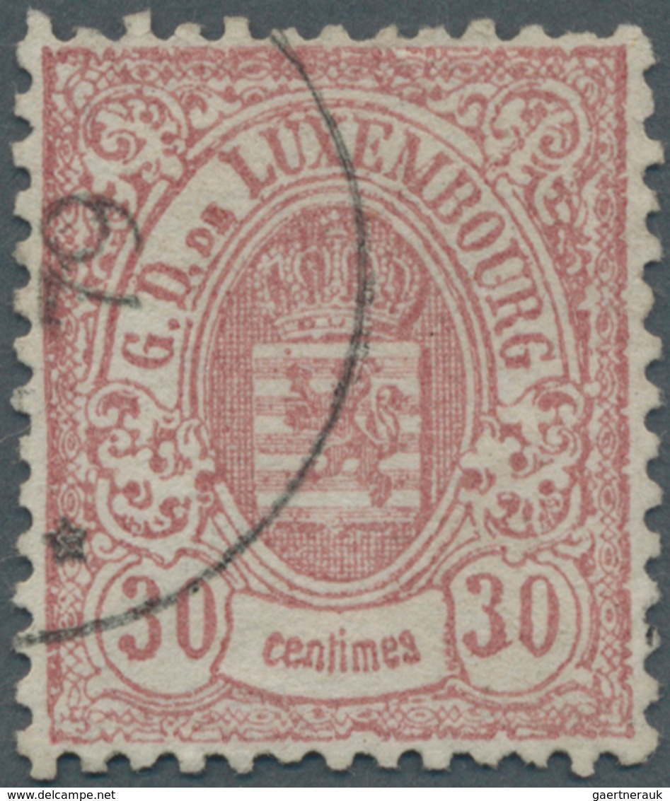 15095 Luxemburg: 1875, Freimarken Wappen Im Oval, 30 C. Lilarot, Gut Gezähnt, In Sauberer, Gestempelter Er - Sonstige & Ohne Zuordnung