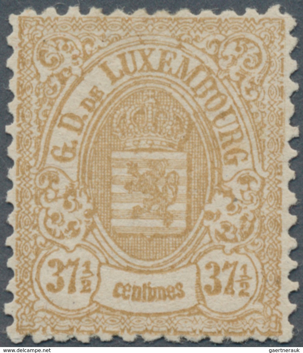 15095A Luxemburg: 1875, 37 1/2 Cent. Gelbbraun Ohne Aufdruck In Ungebrauchter Erhaltung Mit Vollem Original - Sonstige & Ohne Zuordnung