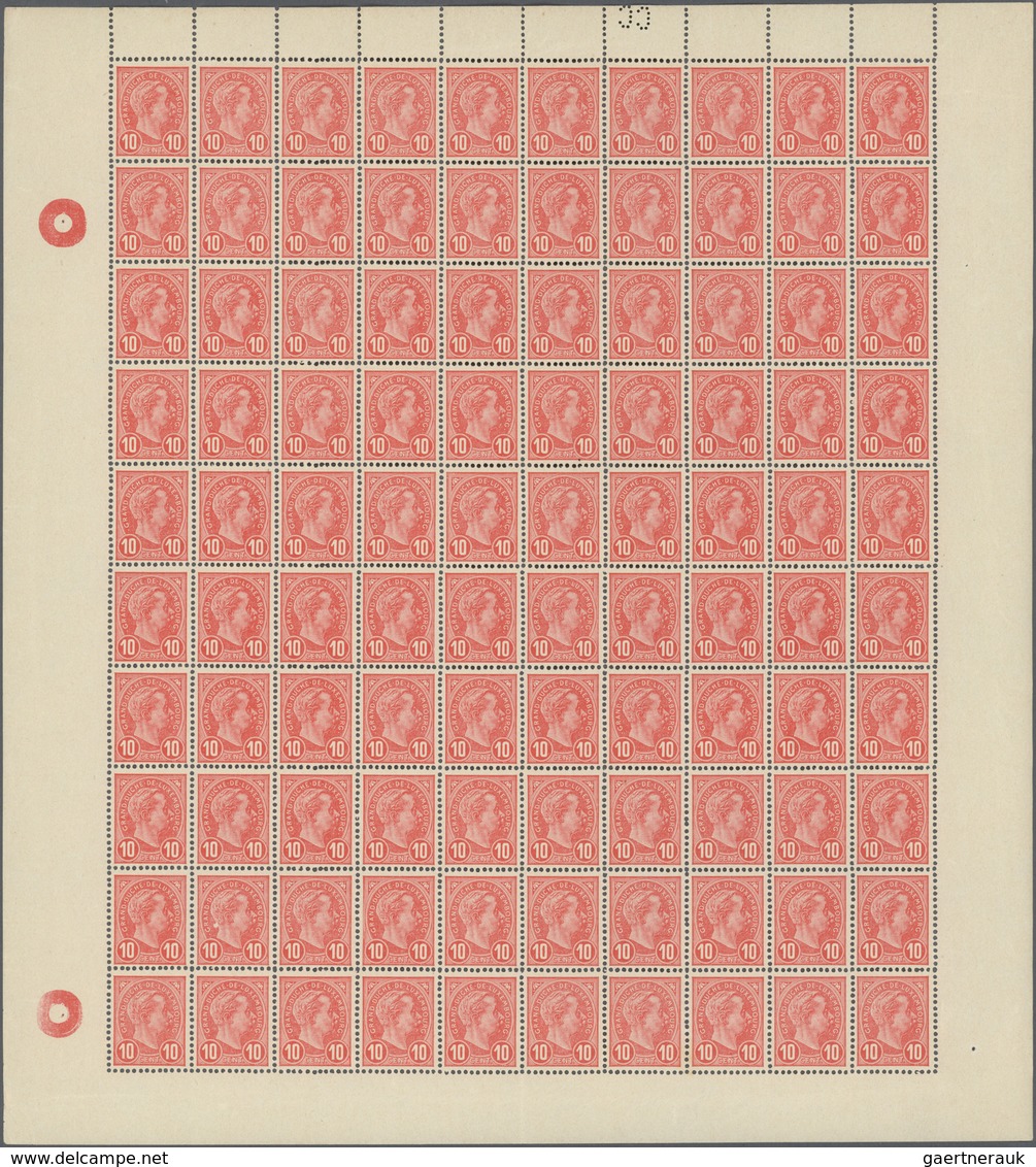15097 Luxemburg: 1895, 2 Und 10 C. Großherzog Adolf Im Kompletten Postfrischen Bogen. Lt. Angabe Des Einli - Sonstige & Ohne Zuordnung