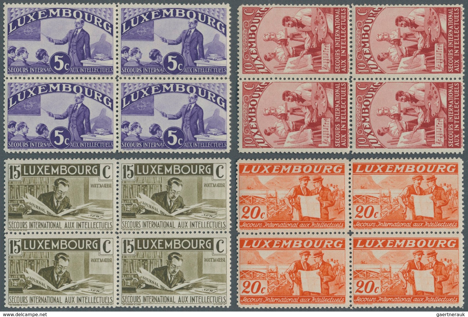 15100 Luxemburg: 1935, Sondermarkenserie Intellektuelle, Kompletter Satz (15 Werte) Einwandfrei Postfrisch - Sonstige & Ohne Zuordnung