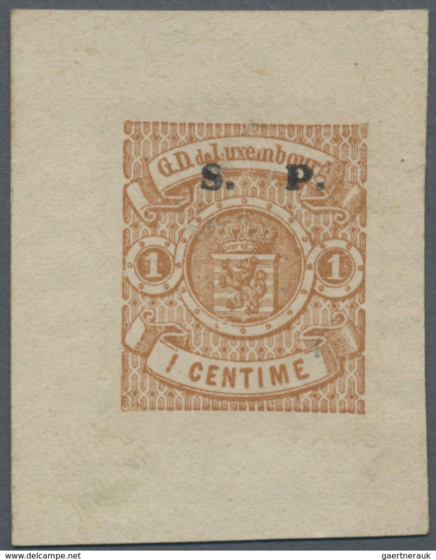 15142 Luxemburg - Dienstmarken: 1881/1884, 1 Cent. Brau Als Postfrische Druckprobe Mit Breitem "S.P." - Dienstmarken