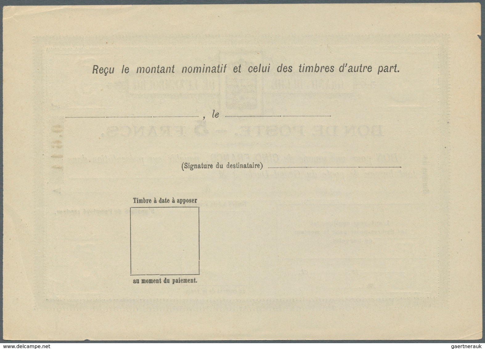 15151 Luxemburg - Ganzsachen: 1884, 1 Fr. - 10 Fr. Bon De Poste, Complete Set With Ten Pieces, Unused, Mos - Ganzsachen