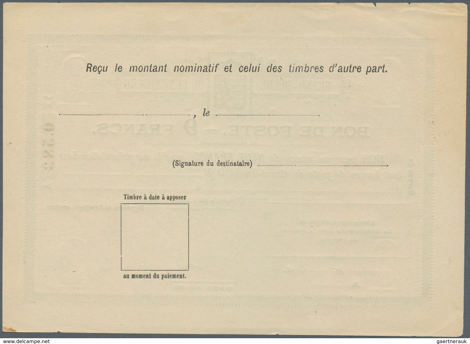 15151 Luxemburg - Ganzsachen: 1884, 1 fr. - 10 fr. Bon de Poste, complete set with ten pieces, unused, mos