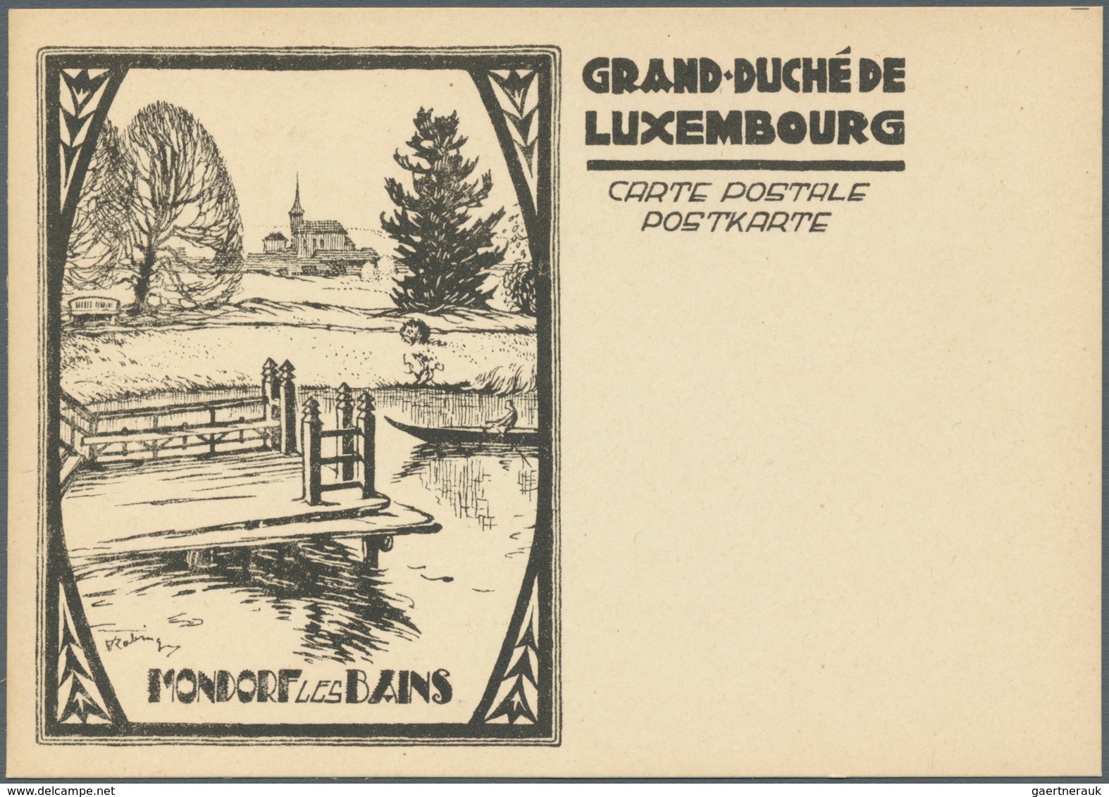 15153 Luxemburg - Ganzsachen: 1927, Essay picture card without value stamp, complete set with nine picture