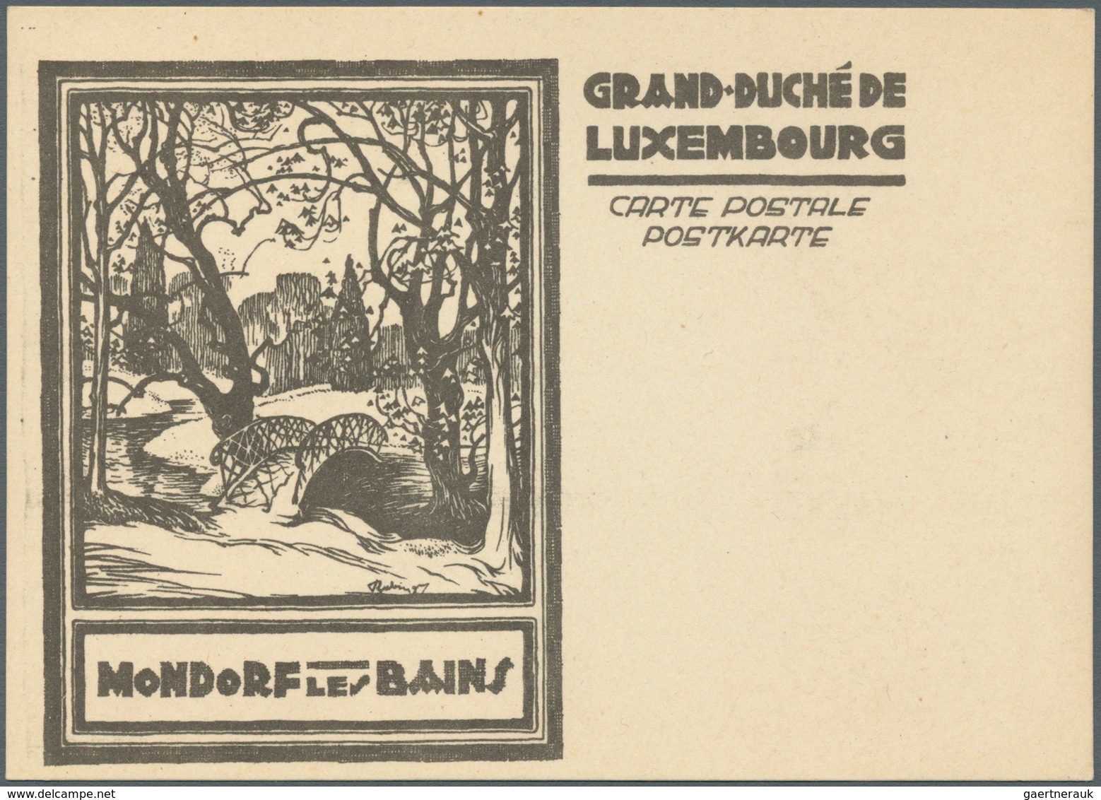 15153 Luxemburg - Ganzsachen: 1927, Essay picture card without value stamp, complete set with nine picture