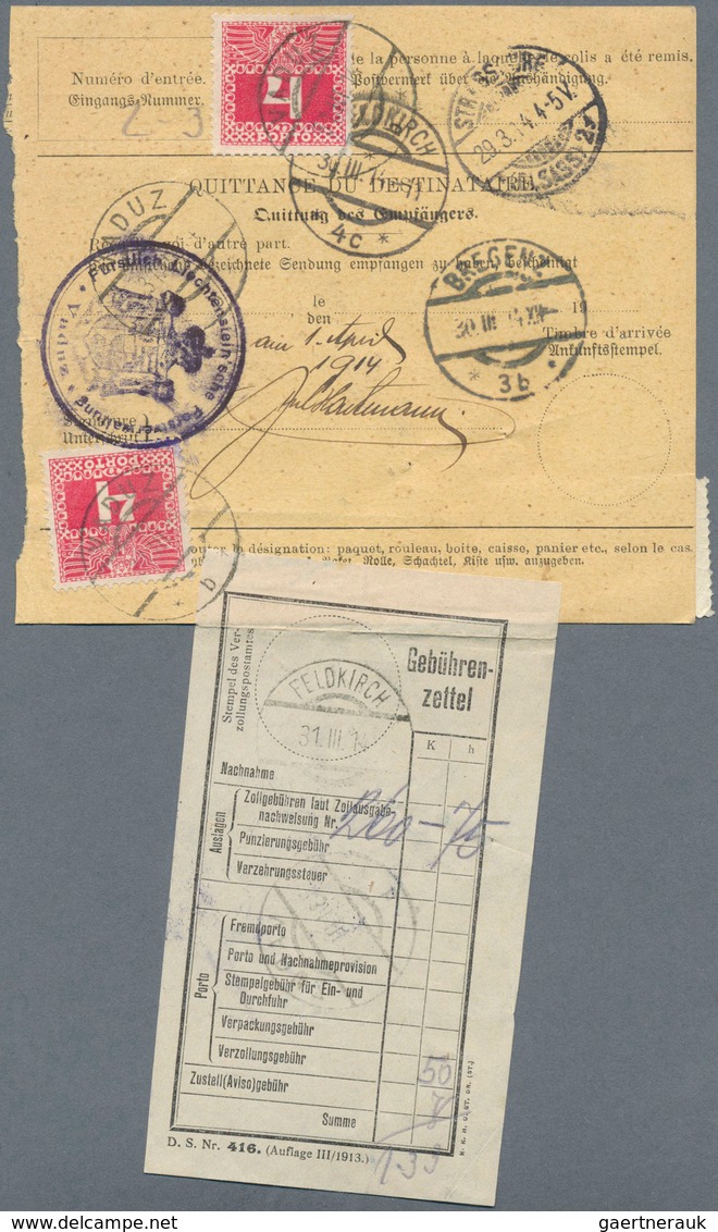15157 Luxemburg - Besonderheiten: 1914, Postbegleitadresse Für 2 Pakete Nach LIECHTENSTEIN, In Vaduz Wurde - Autres & Non Classés