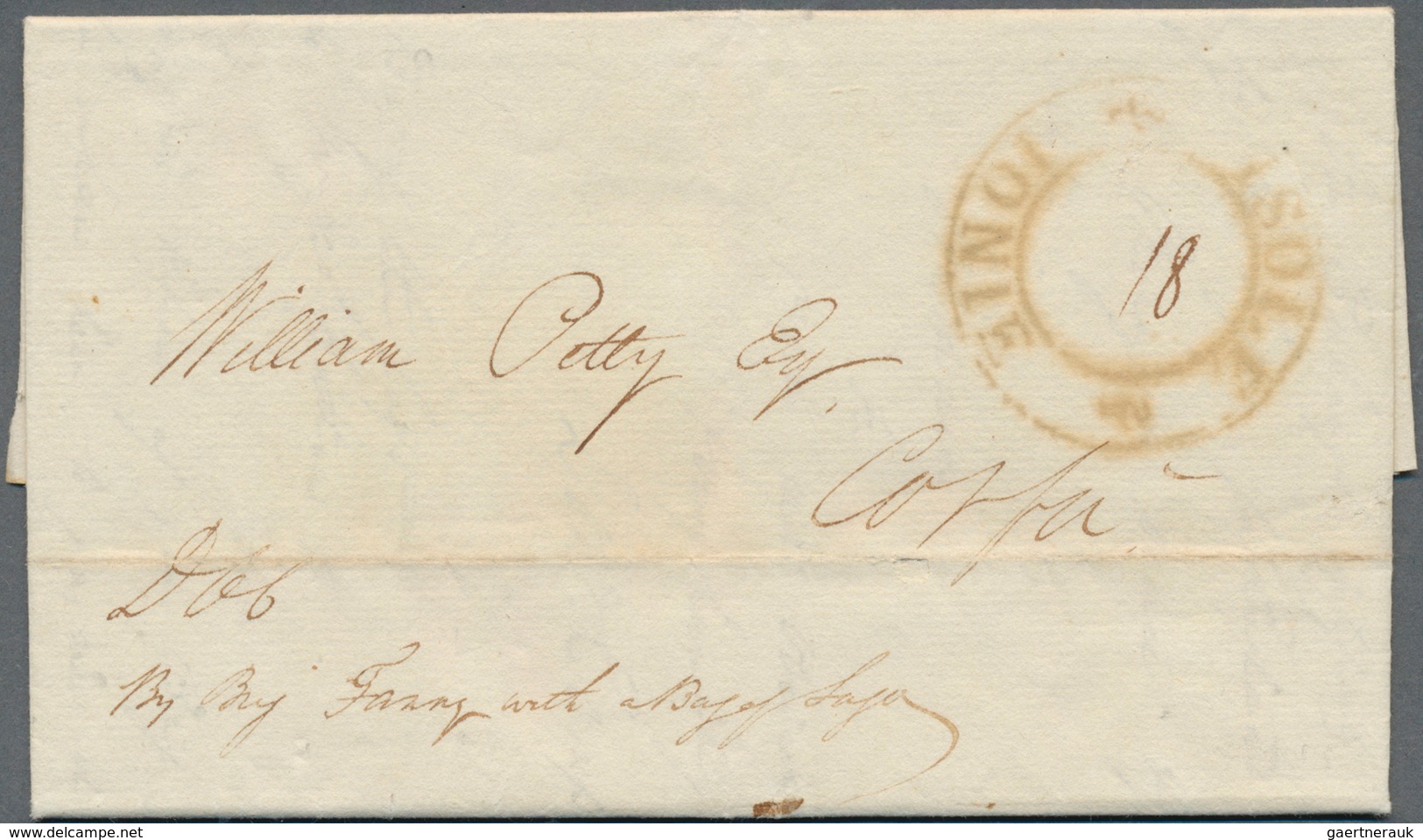 15159A Malta - Vorphilatelie: 1818, Entire Letter From Malta, Dated 14th November 1818, Sent To Corfu, On A - Malta