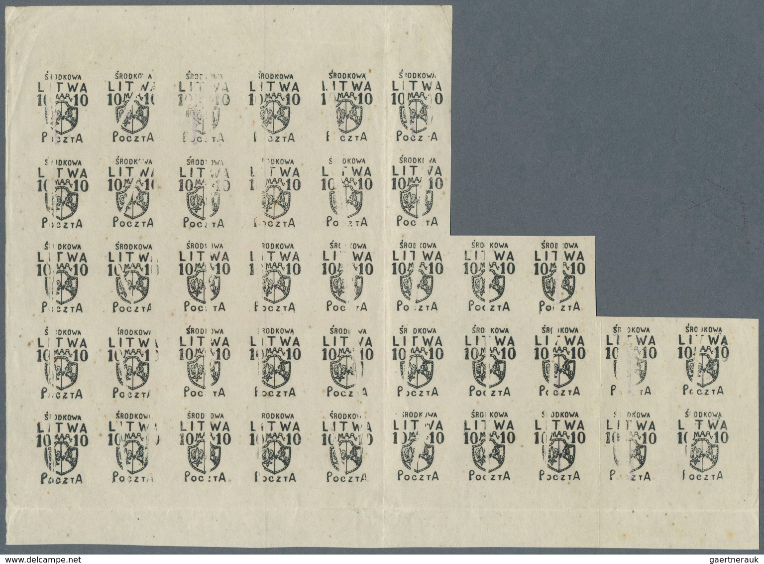 15173 Mittellitauen: 1920, Overprint Issue, Proof Of The Overprint Of 10 M Denomination In Issued Design O - Litauen