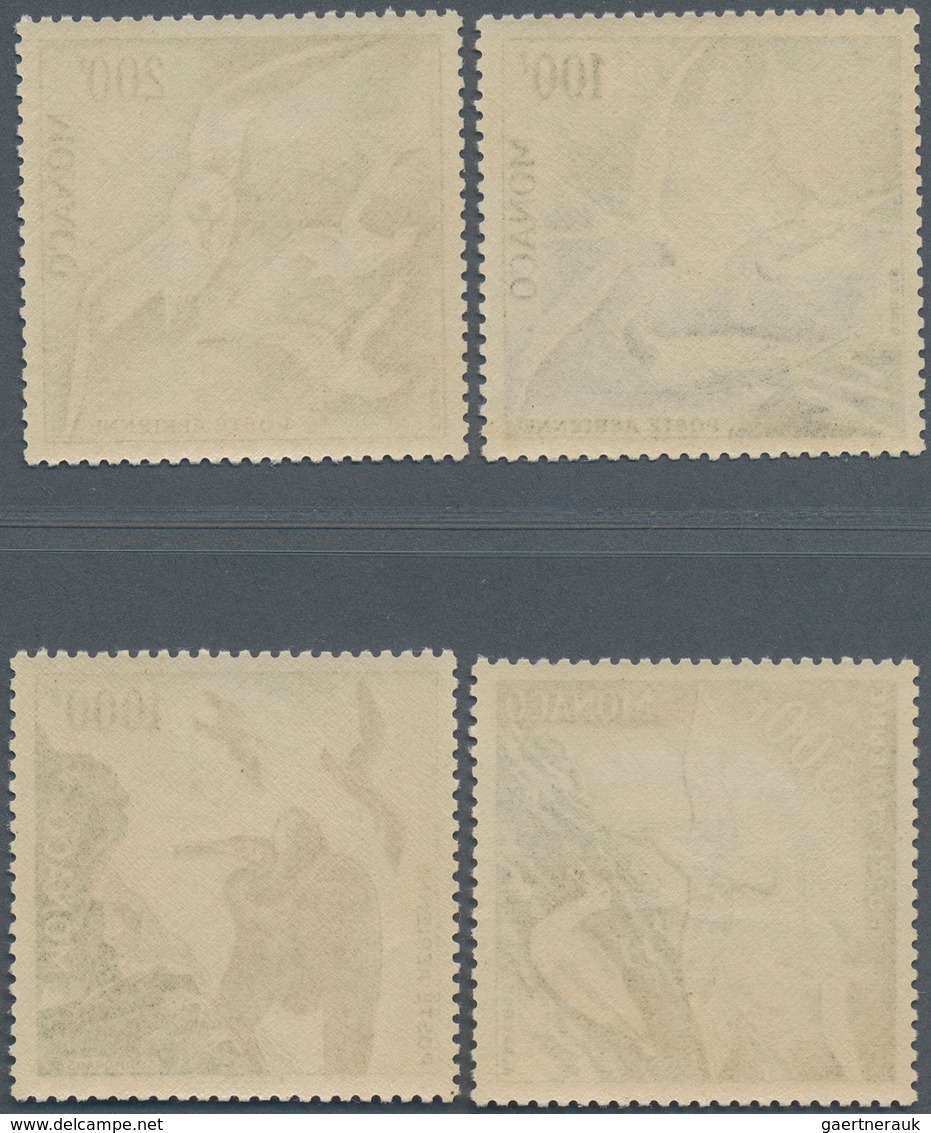 15203 Monaco: 1955, Airmails "Seabirds" Perf. 13, Four Values Complete Unmounted Mint. Mi. 350,- ?. - Ungebraucht