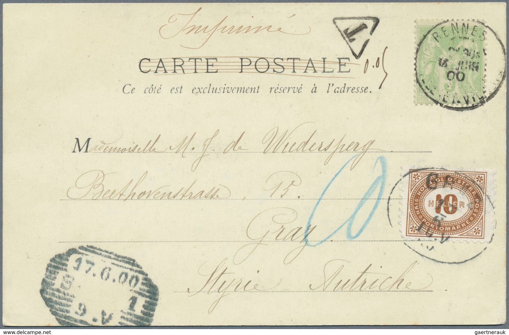 15221 Monaco - Besonderheiten: 1900/1906, Souvenir Postcard From Monte Carlo To Ollmütz/Austria Franked Wi - Autres & Non Classés