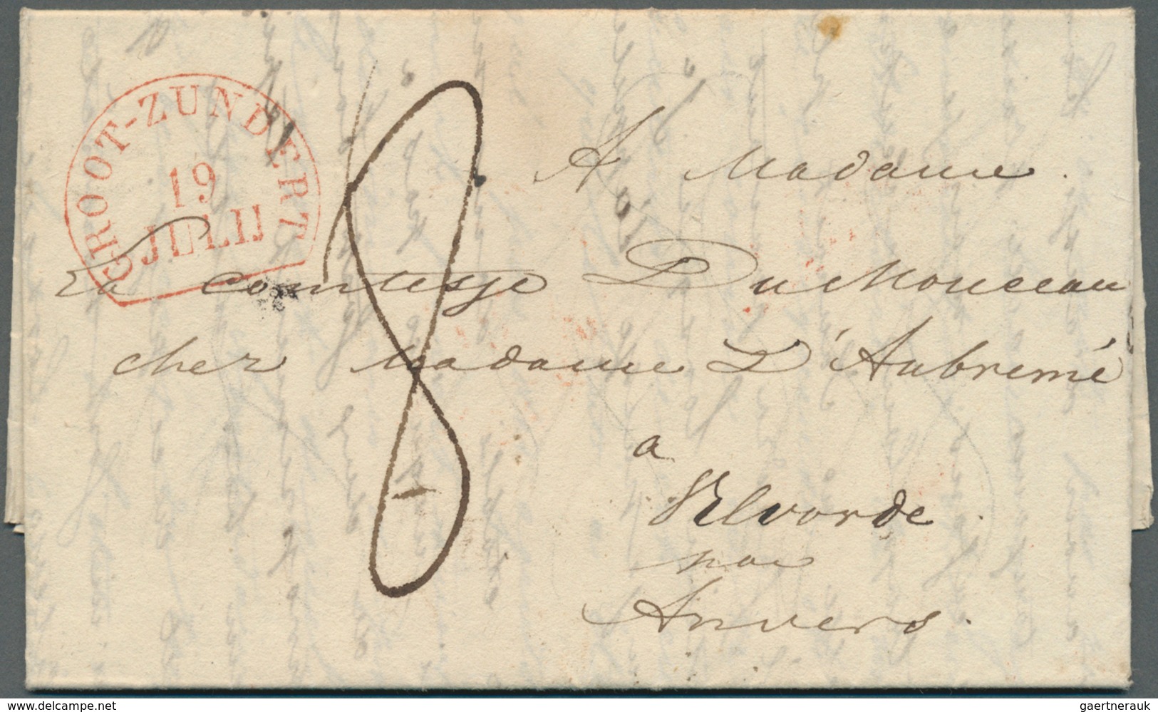 15227 Niederlande - Vorphilatelie: 1835, Folded Letter Sent From GELDROP Via GROOT-ZUNDERT (v.d. Linden 16 - ...-1852 Vorläufer