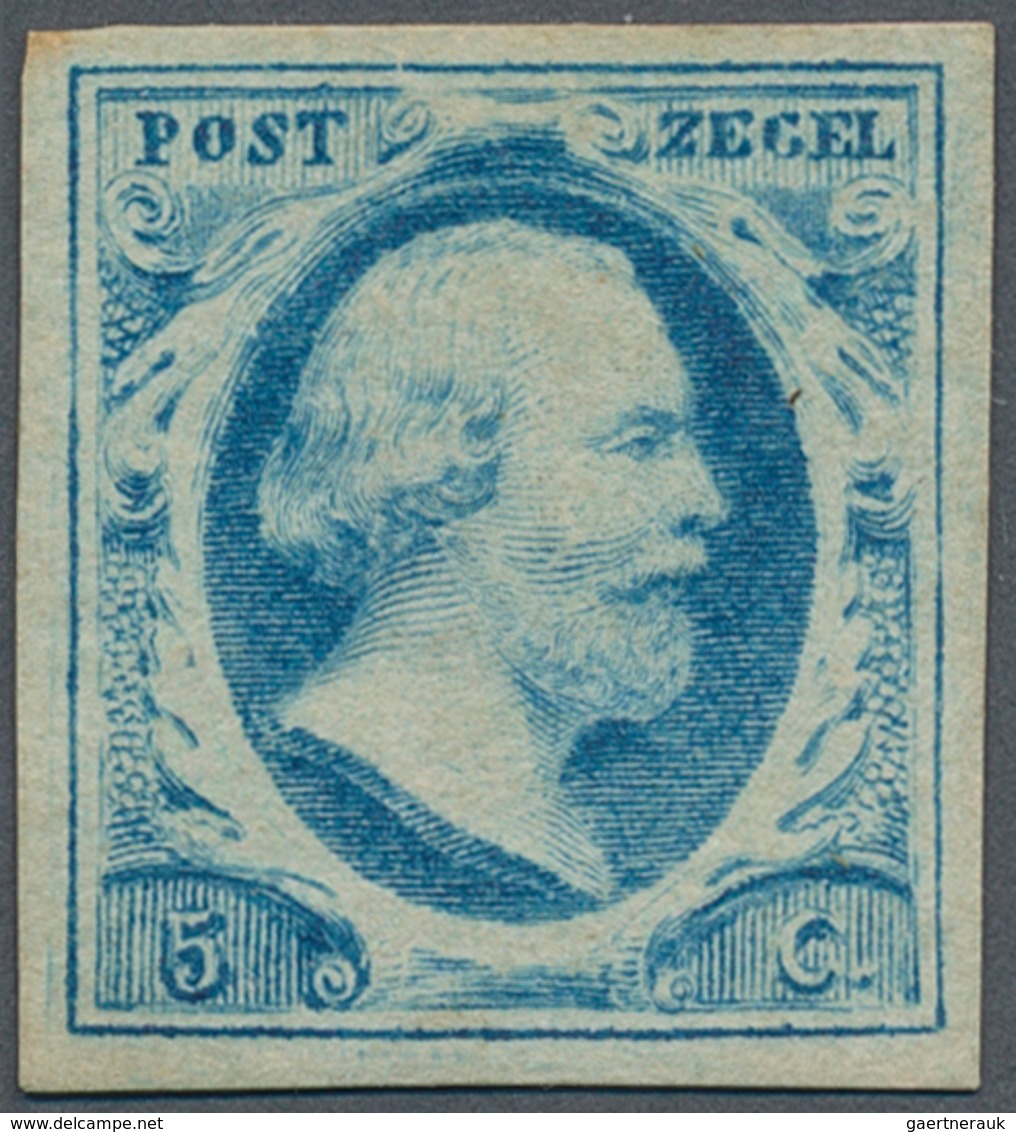 15229 Niederlande: 1852, 5c Blue Extremely Fine With Wide Margins All Around, Unused With Gum - Lettres & Documents