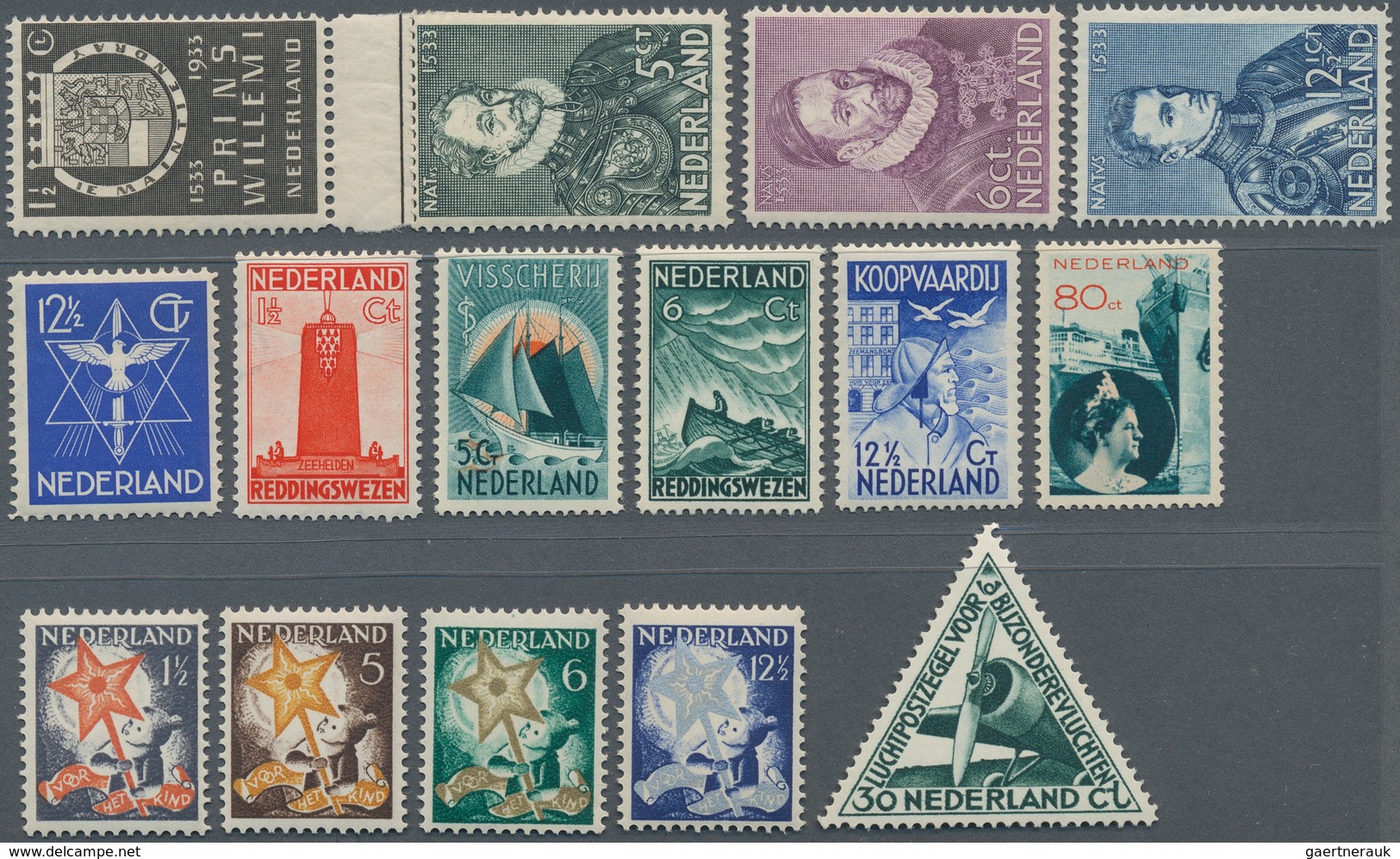 15256 Niederlande: 1933, Komplette, Postfrische Sätze, (Mi. 821.-Euro) - Lettres & Documents