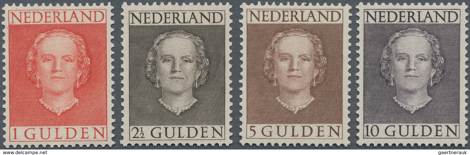 15261 Niederlande: 1949/1951, Ausgabe "Königin Juliane", Kompletter Postfrischer Luxus-Satz, (N.V:P.N.P= 1 - Lettres & Documents