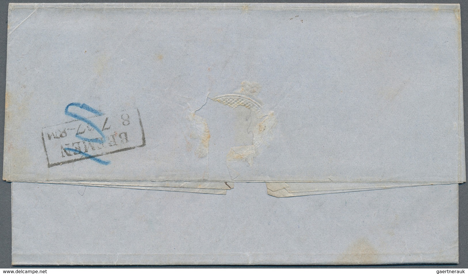 15266 Niederlande - Stempel: 1865, Two Folded Letters With Red AMSTERDAM Cds, Red Respectively Black Boxed - Marcophilie