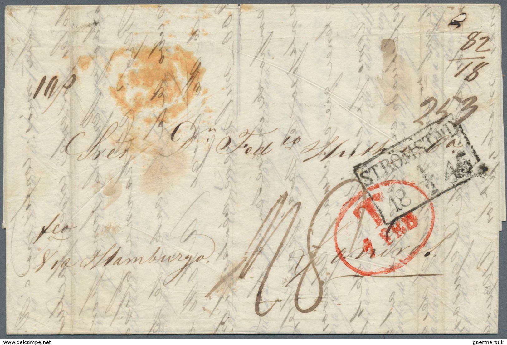 15269 Norwegen - Vorphilatelie: 1845 Entire Letter (invoice Written In Italian) From Christiansund To Lond - ...-1855 Vorphilatelie