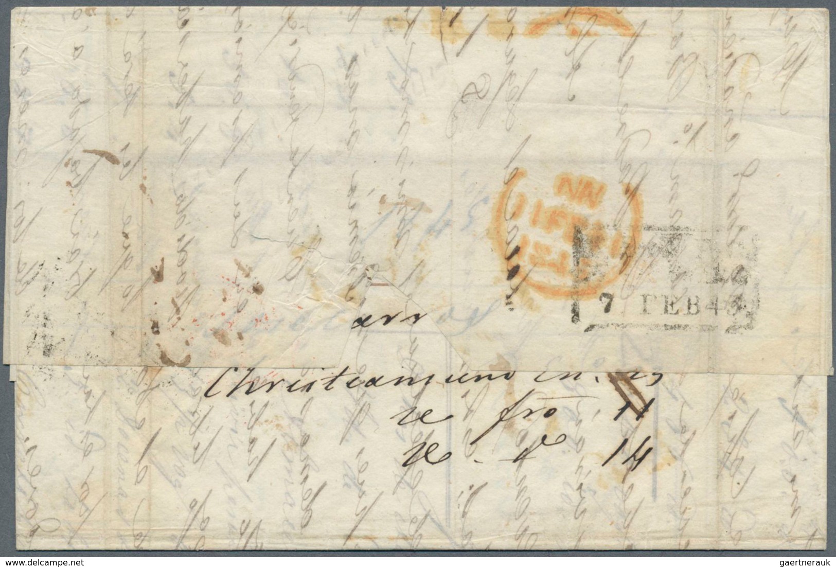 15269 Norwegen - Vorphilatelie: 1845 Entire Letter (invoice Written In Italian) From Christiansund To Lond - ...-1855 Vorphilatelie