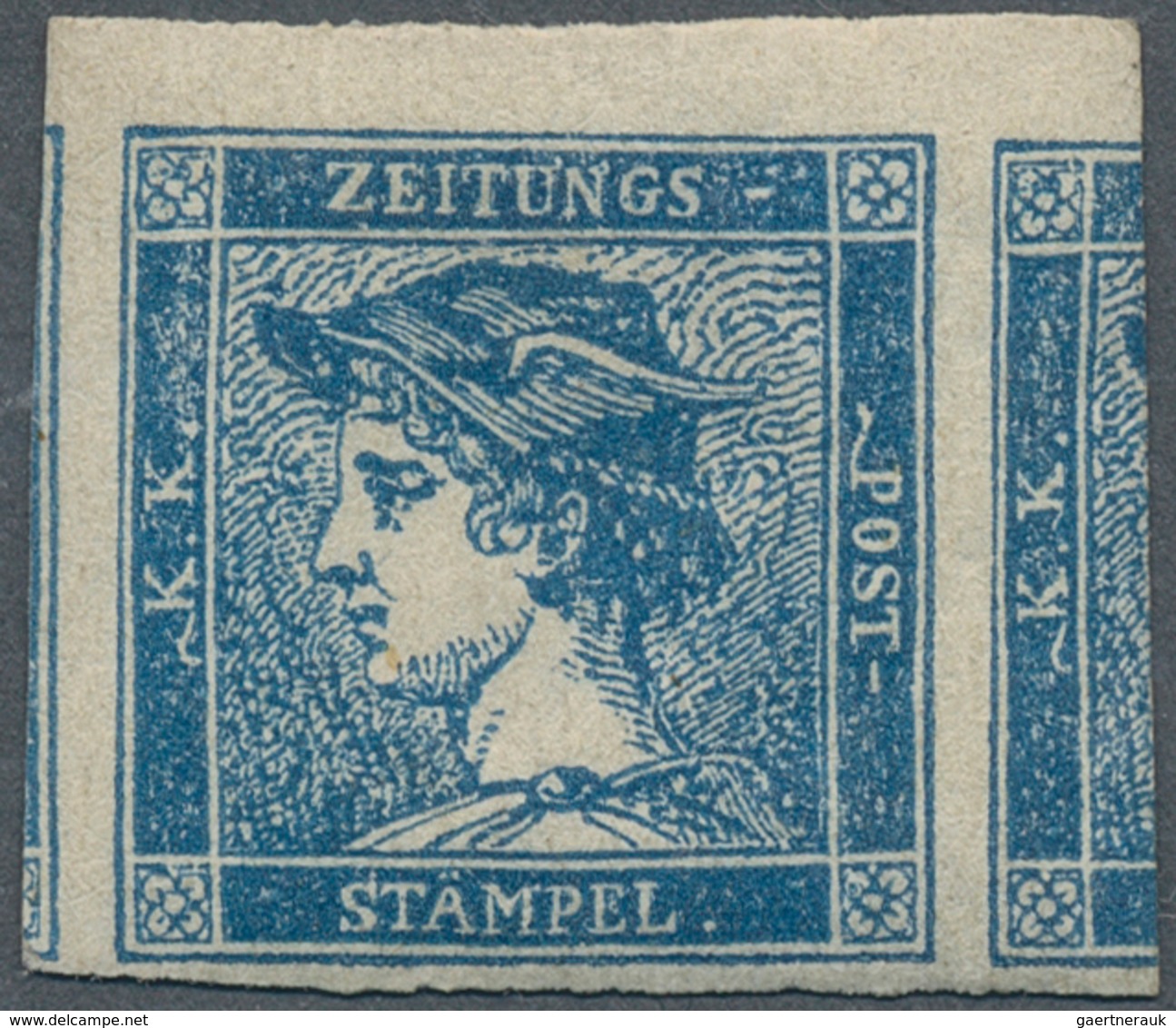 15332 Österreich: 1851, Zeitungsmarkenausgabe 0,6 Kr/3 C "Blauer Merkur", Ungebraucht Mit Originalgummi Un - Neufs