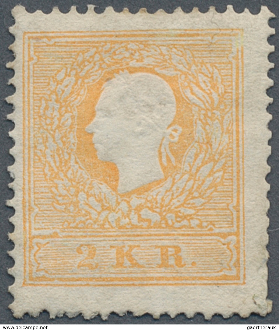 15336A Österreich: 1858, Franz Joseph 2 Kr. Type II Hellorange Ungebraucht Mit Restgummi, Farbfrische Marke - Neufs