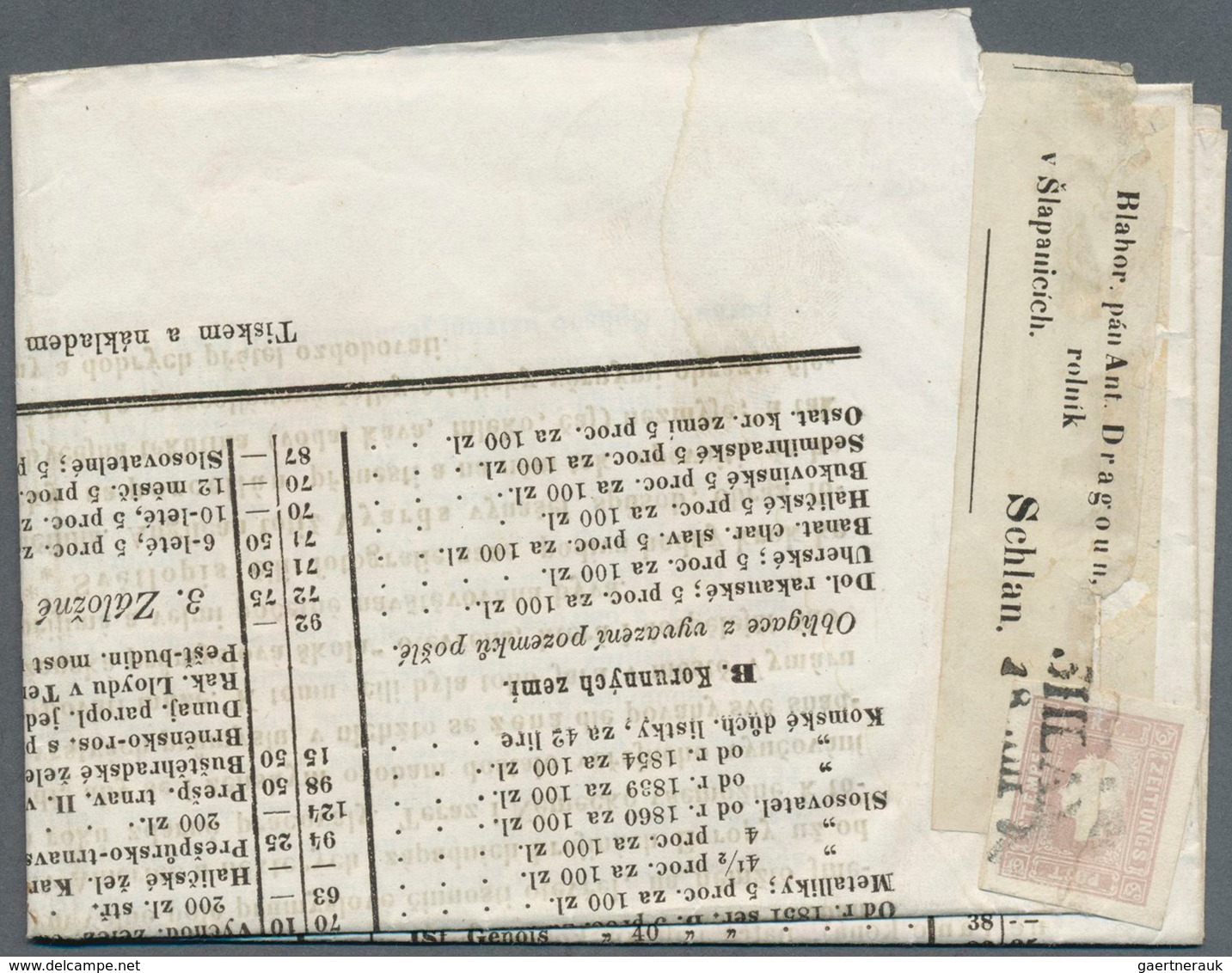 15341 Österreich: 1860. Komplettes Journal Mit 1859er Zeitungsmarke (1.05 Kr) Lila Und Verschlußstreifen " - Ungebraucht