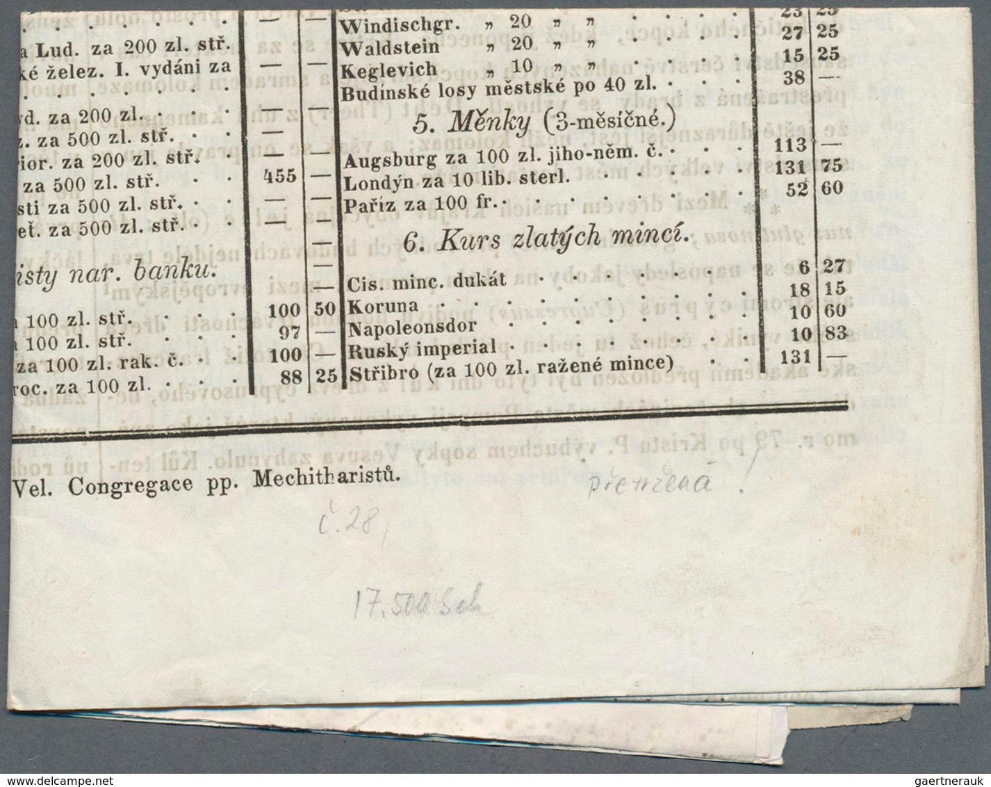 15341 Österreich: 1860. Komplettes Journal Mit 1859er Zeitungsmarke (1.05 Kr) Lila Und Verschlußstreifen " - Ungebraucht
