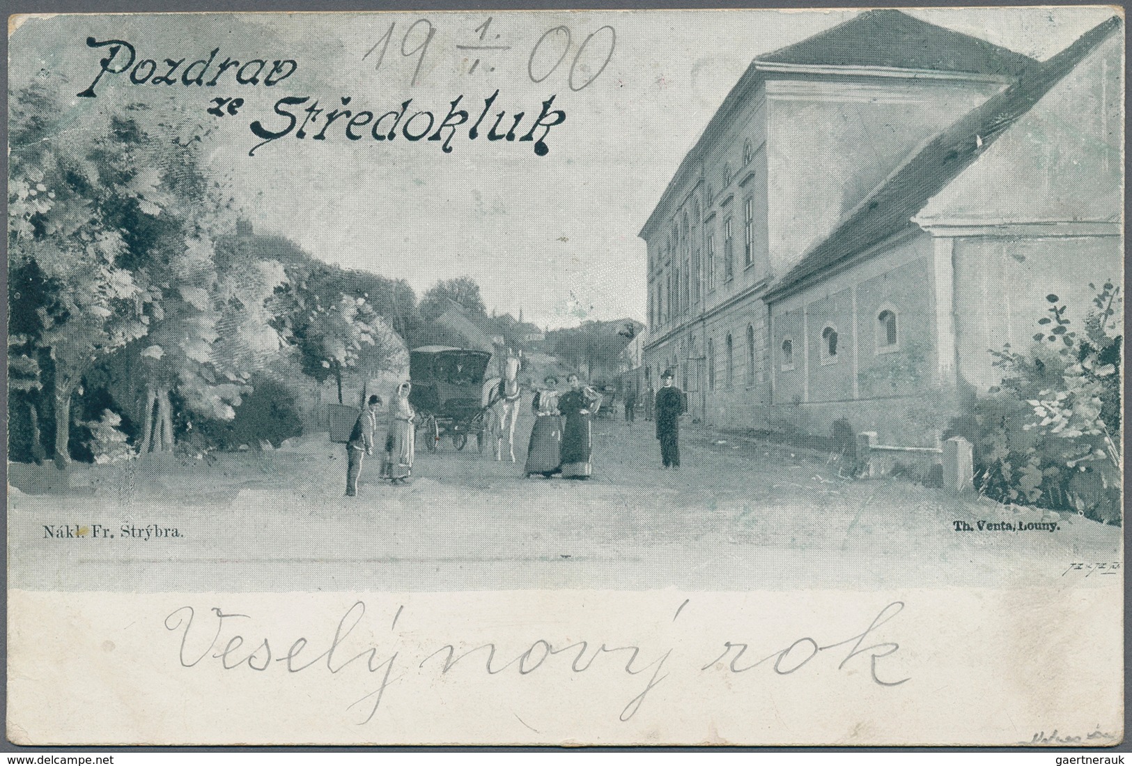 15355 Österreich: 1900, 2 Kreuzer Braunocker/schwarz Auf Neujahrs-Ansichtskarte Vom 1.1.00 Aus Stredokluk, - Ungebraucht