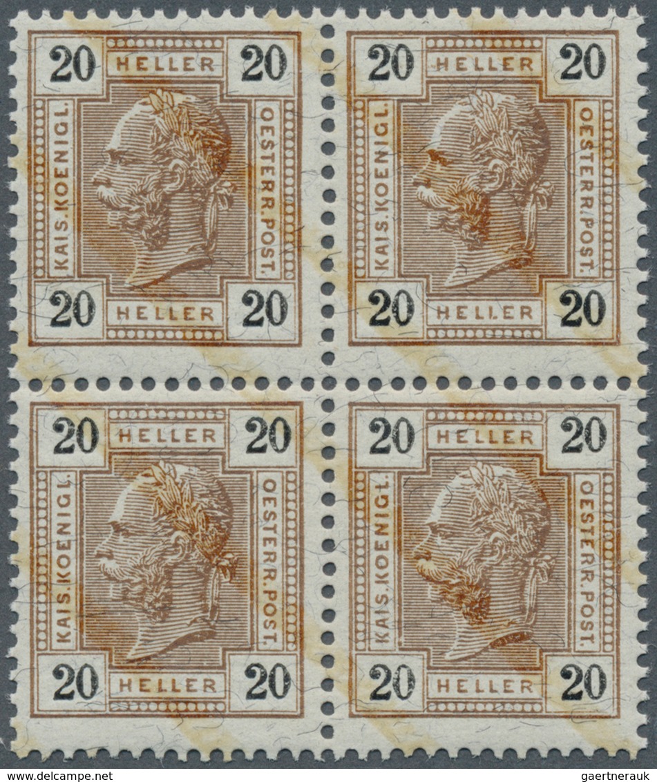 15363 Österreich: 1904, 20 H. Perfekter Luxus-4er-Block Postfrisch (A.N.K. = 560.- Euro, + 40%, Aufschlag - Ungebraucht