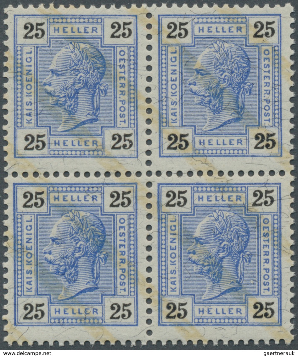 15364 Österreich: 1904, 25 H. Im Perfekten Luxus-4er-Block, Postfrisch, (A.N.K:= 480.- + Gut 40 % - Aufsch - Neufs