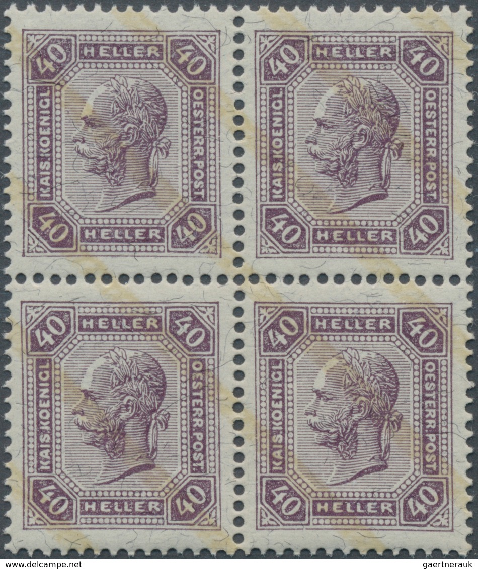 15366 Österreich: 1904, 40 H. Dunkelviolett, Postfrischer, Perfekter Zentrischer Luxus-4er-Block (A:N.K. 5 - Neufs