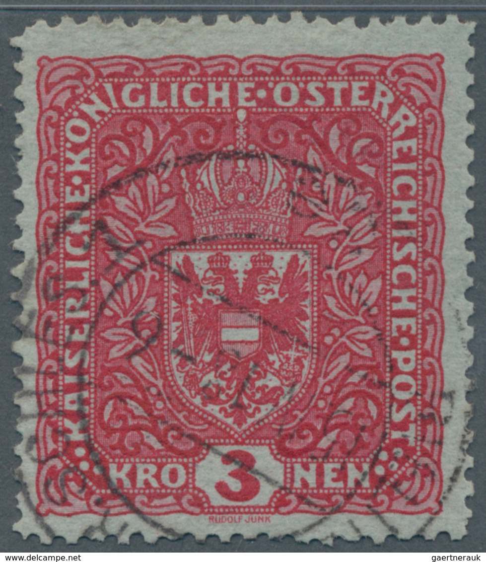 15384 Österreich: 1917, 3 Kreuzer Hellkarmin Im Breitformat 26 X 29 Mm, Vollzahniges, Sehr Farbfrisches Lu - Ungebraucht
