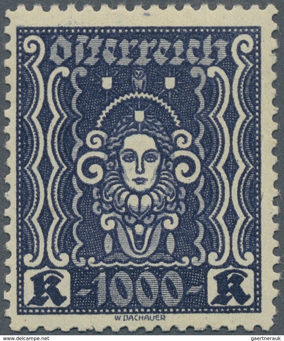 15391 Österreich: 1922, Frauenkopf 1000 Kr. In Der Seltenen Zähnung 11½ Postfrisch, Mi. ? 600,-- (ANK. 404 - Neufs