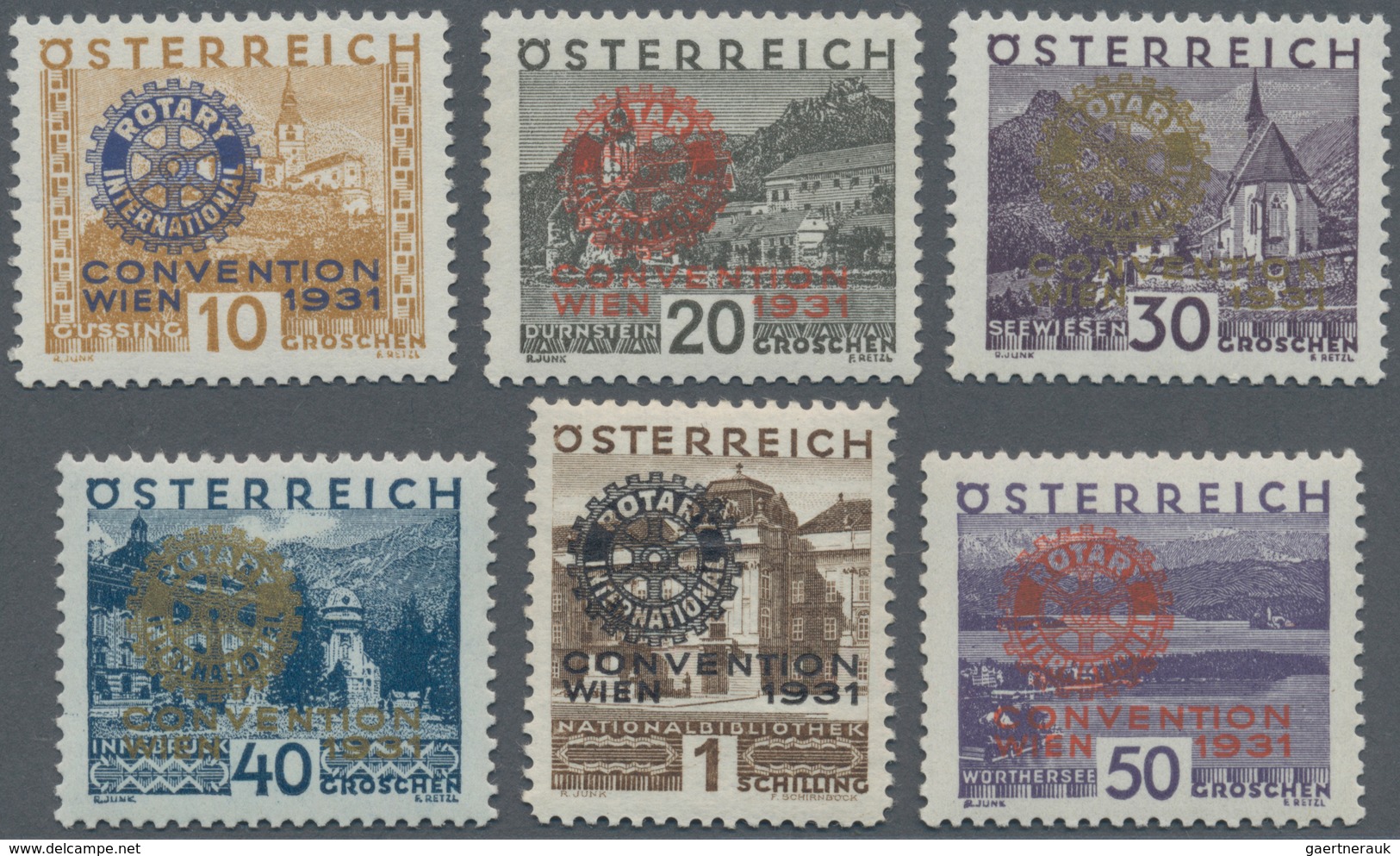 15397 Österreich: 1931, Rotarier Kompletter Satz Postfrisch, Mi. ? 650,-- (ANK. 518/23, ? 750,--) - Ungebraucht