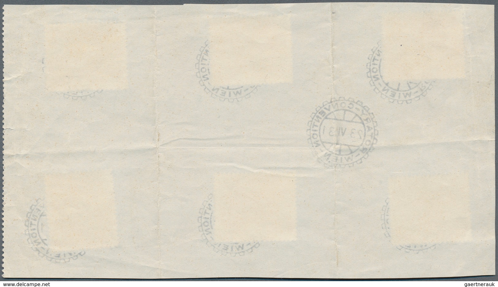 15399 Österreich: 1931, 10 G. - 1 S. Rotary Kongress Kpl. Mit SST WIEN 23.VI.31 Auf Unterlage, Faltspuren, - Ungebraucht