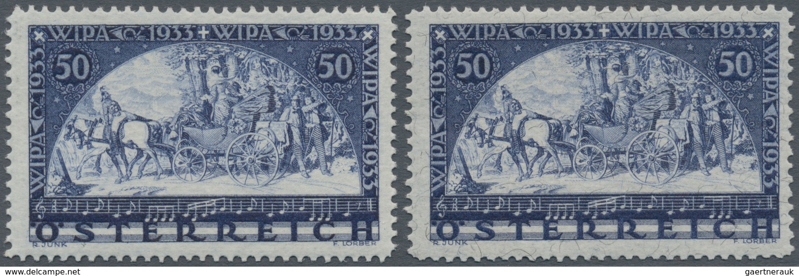 15409 Österreich: 1933, 50 Gr. WIPA Mit Beiden Papieren (normal U. Faserpapier), Gut Gezähnt, Mi. 1070,- E - Neufs