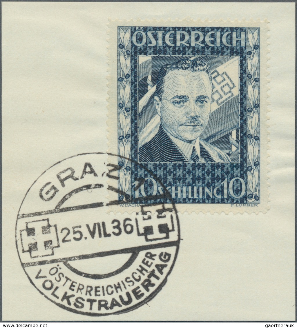 15413A Österreich: 1934, 10 S. "Bundeskanzler Dr. E. Dollfuss", Perfektes Luxus-Briefstück, Mit Glasklarem - Ungebraucht