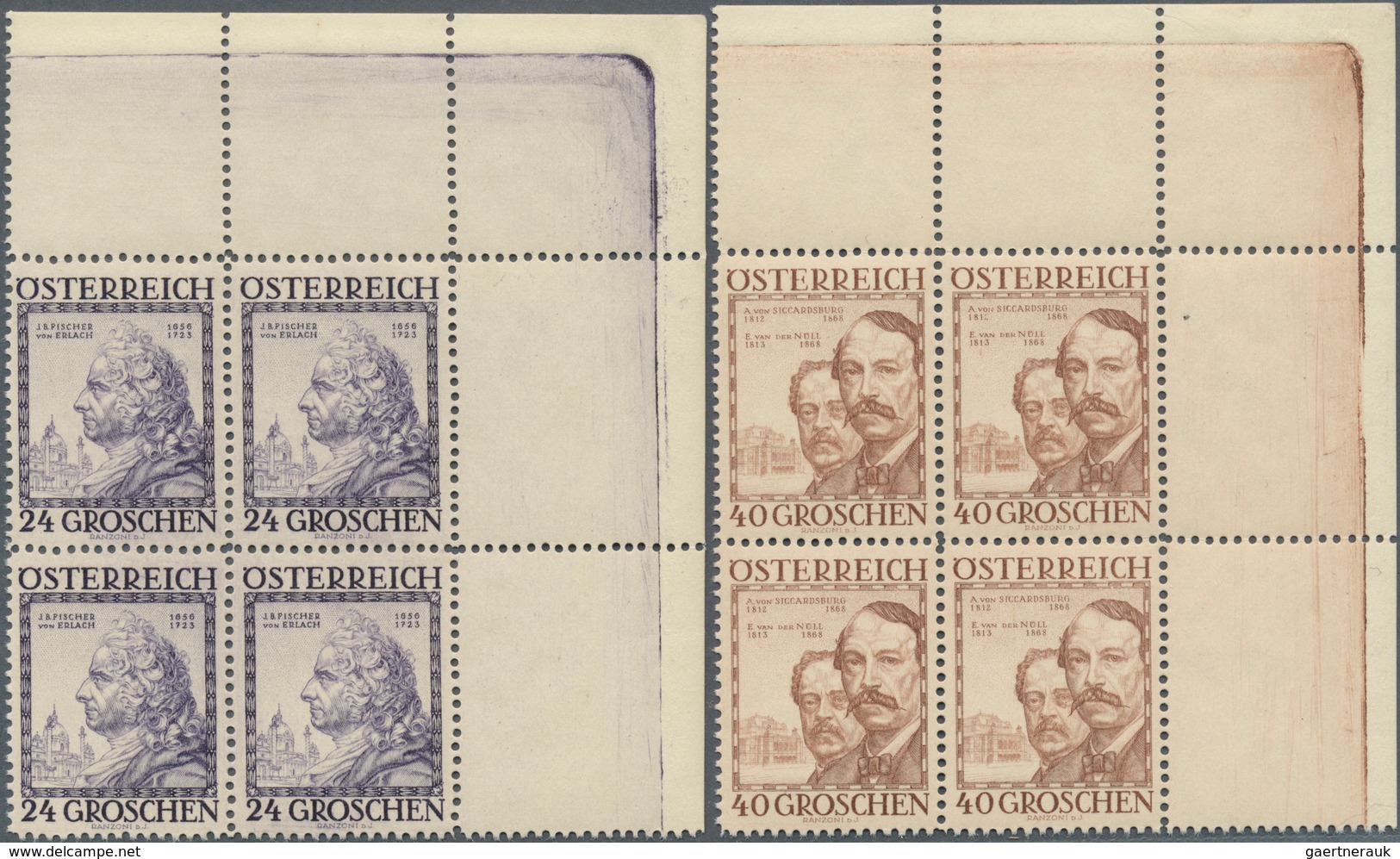 15417A Österreich: 1934, Serie "Wohlfahrtspflege", Postfrische Luxus-4er-Blocks Vom Rechten Oberen Bogenran - Neufs