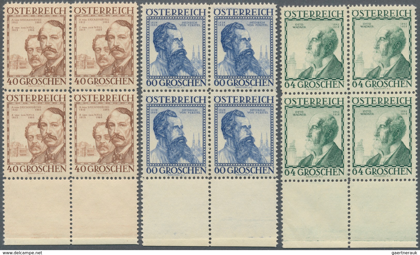 15417B Österreich: 1934, Serie "Wohlfahrtspflege", Postfrische Luxus-4er-Blocks Mit Unterrand, (A.N.K. 750. - Ungebraucht