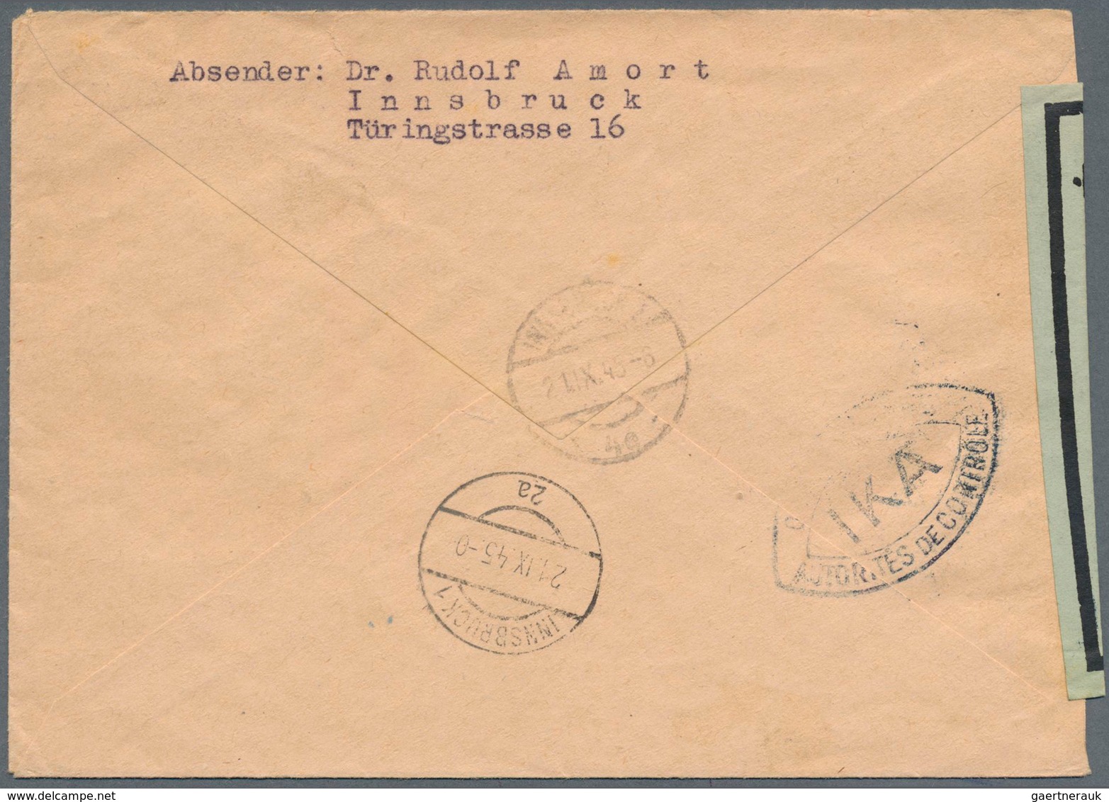 15423 Österreich: 1945, 12 G Mittelbraun U. 30 G Purpurviolett Posthorn, MiF Auf Ortseinschreibe-Brief Von - Ungebraucht