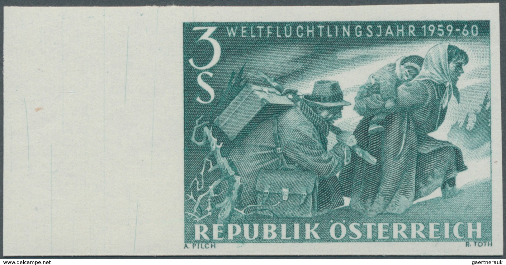 15437 Österreich: 1960, 3 S. Weltflüchtlingsjahr Ungezähnt Vom Linken Bogenrand, Postfrisch. - Ungebraucht