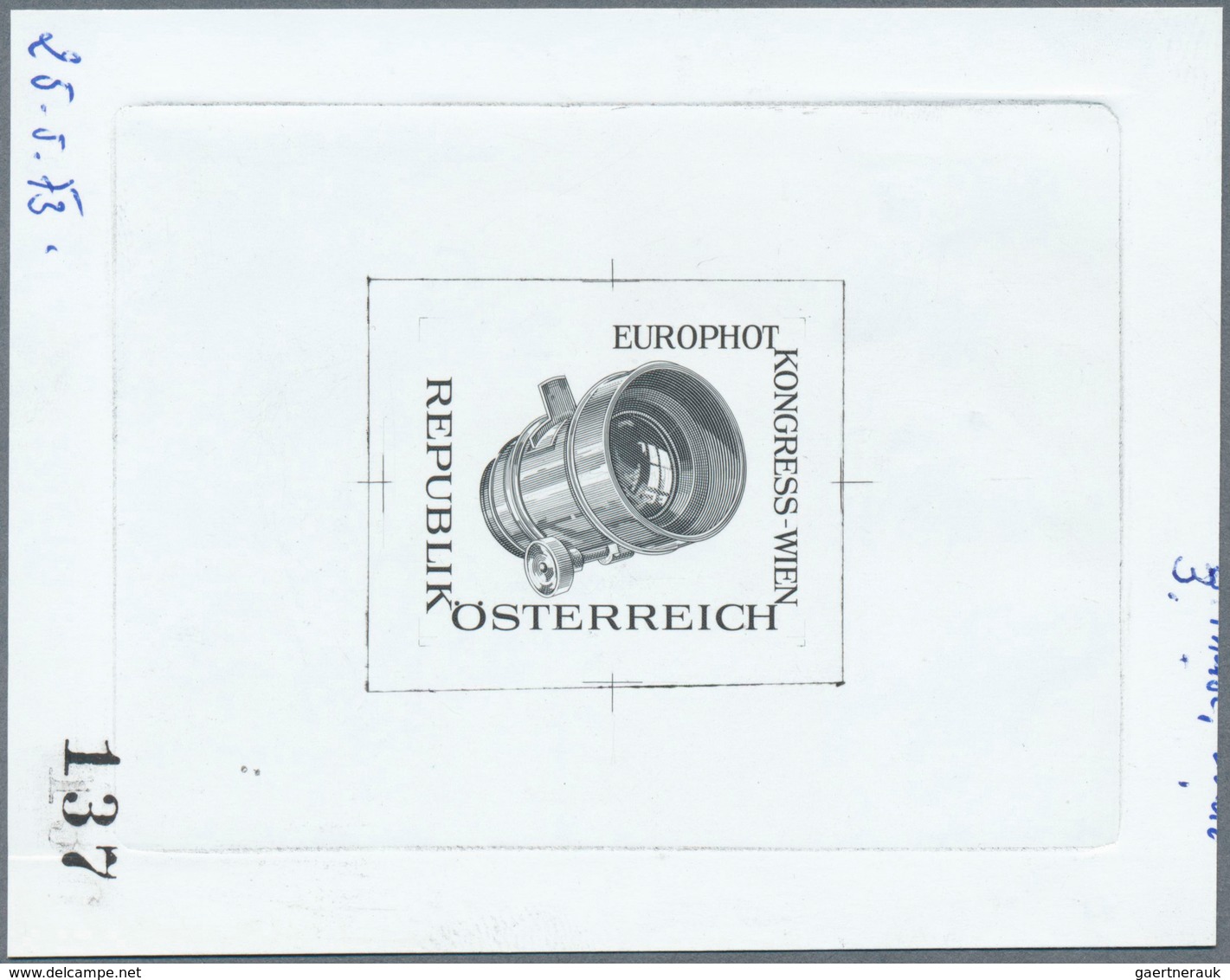 15471 Österreich: 1973. Probedruck In Schwarz Für Marke "Europhotkongreß, Wien", Bezeichnet Vs. U.a. Mit " - Ungebraucht